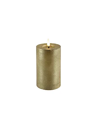 COUNTRYFIELD | Stumpenkerze Rustikal LED Lyon M Gold | 